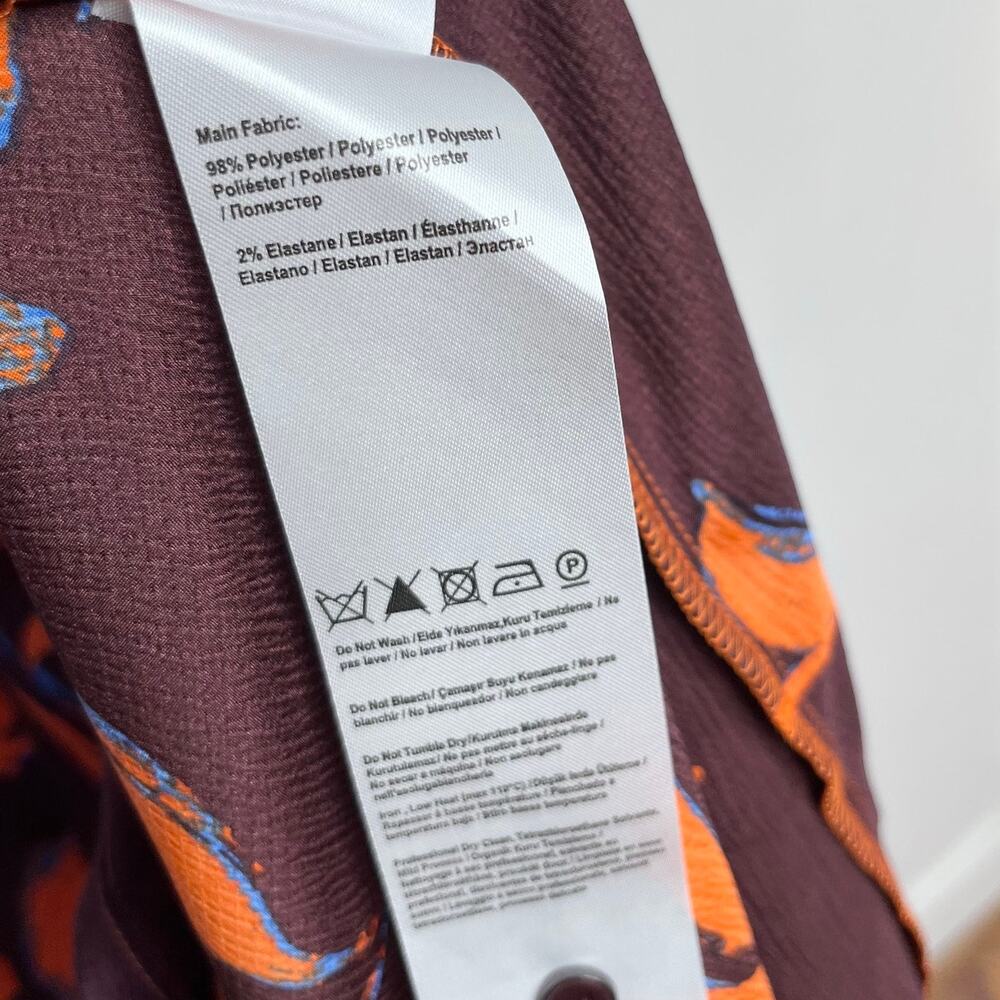 Anthropologie Exquise Jasmineelle Satin Shirt Dress XXS Purple Orange NWT $268 - Picture 14 of 15